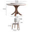 Ensemble de table de salle à manger en faux bois massif et marbre-125121037-125121038