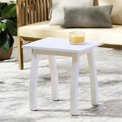 Table d'appoint rectangulaire en bois blanc PU, largeur 15 pouces, fonctionnelle pour recharger et exposer des appareils, hauteur 19,48 pouces.