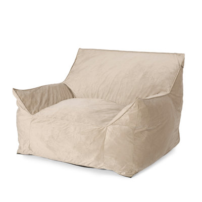 Taupe Bean Bag Chair With - Modern Relaxing Lounge Chair. Removable Zippered Covers For Easy Cleaning. Foam Filled Softness. 53 Lb Weight, 30 In H Seat. Comfort. 40 W, 42 D