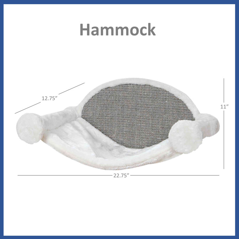 TRIXIE Liam Wall Mounted 3 pcs Lounge Set, Hammock, Cave and Step, Gray