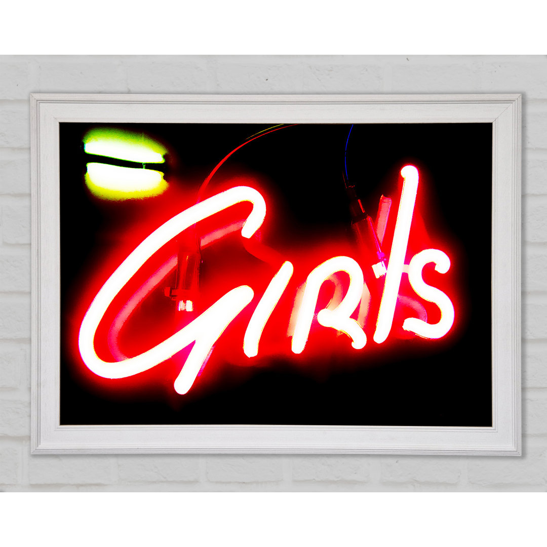 Neon Girls Schild - Einzelner Bilderrahmen Kunstdrucke