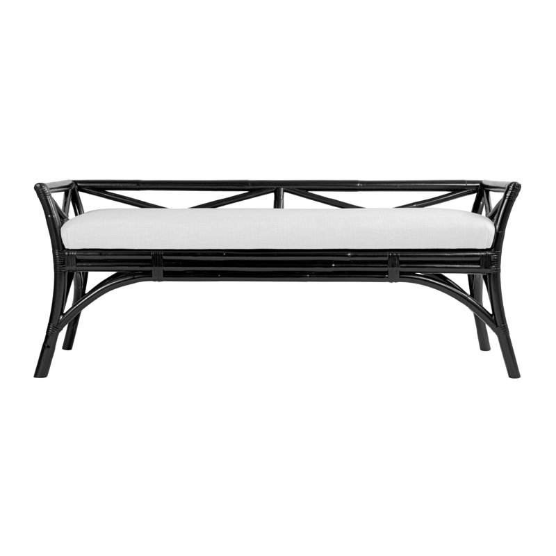 Wicker Bench, Black
