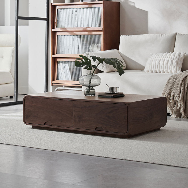 Vintage square walnut coffee table