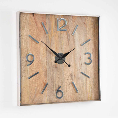 75cm Wall Clocks for Living Room Decor, Wooden and Metal Modern Wall Clock For Bedroom