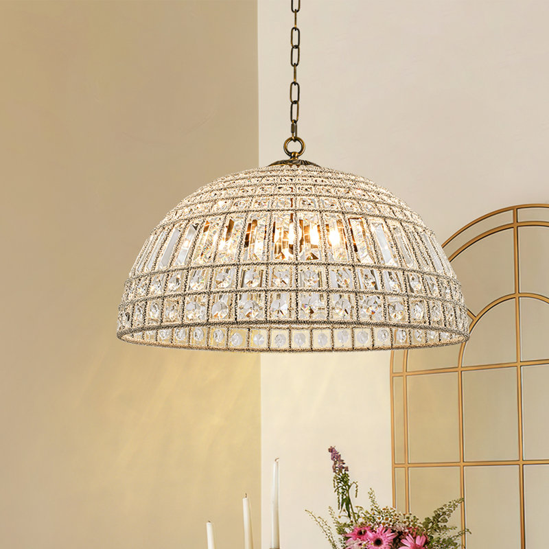 Ennu Antique Bronze Dome Pendant, 15.4"H x 23.6"W x 23.6"D
