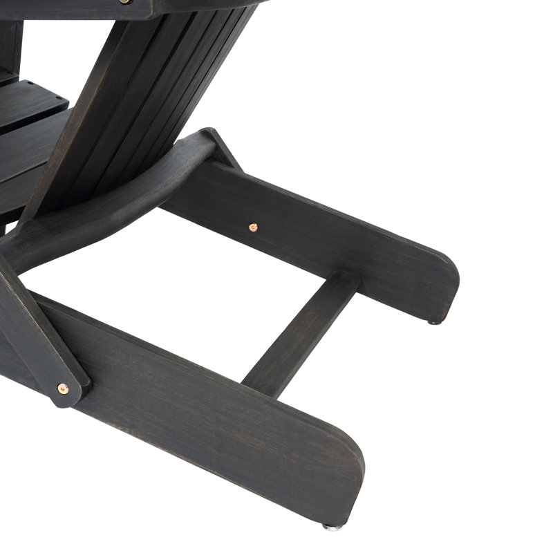 Chaise Adirondack pliante en bois massif Woking, Gris foncé
