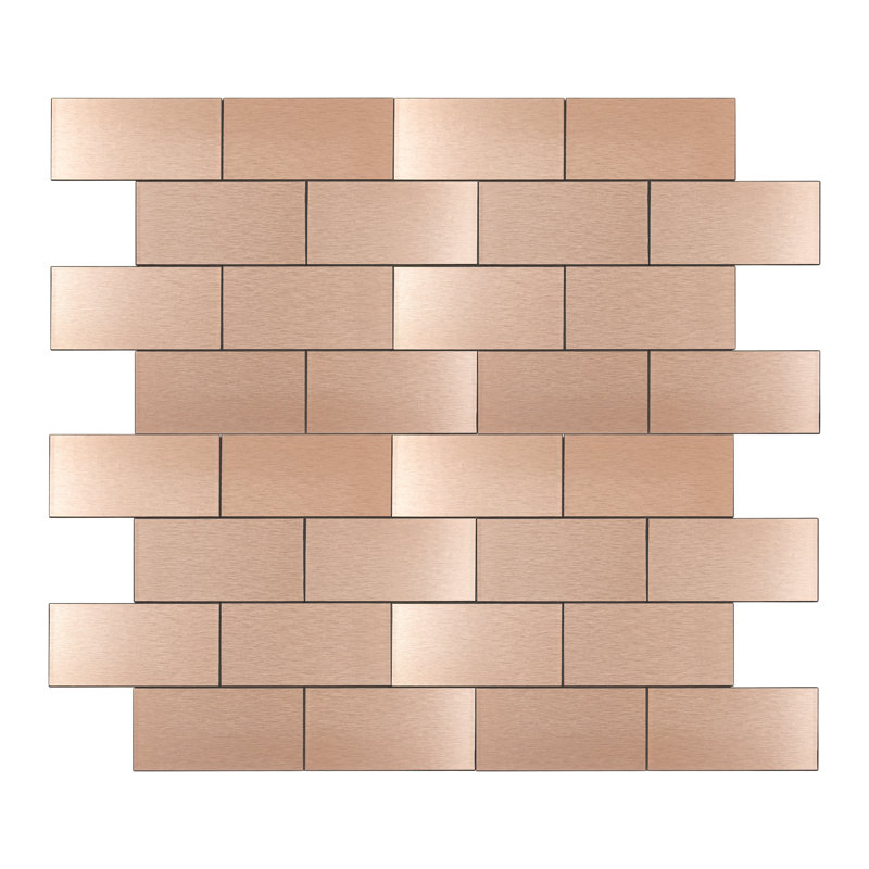 Carreau de mosaïque auto-adhésif en métal 12 po x 12 po, Cuivre