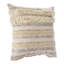 Ensemble de 2 coussins décoratifs en coton crème / beige à franges-123251784