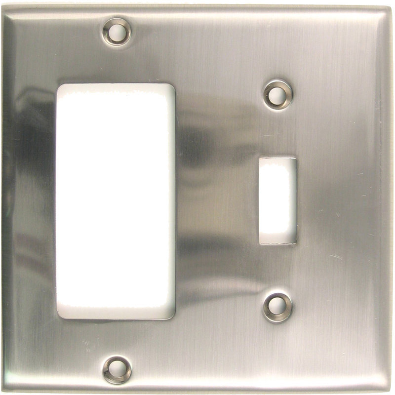 No Subject 2 - Gang Standard Combination Wall Plate, Satin Nickel