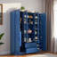 Grand garde-manger moderne avec 6 portes, tiroirs, tablettes réglables, plateaux coulissants et porte-bouteilles-850246344