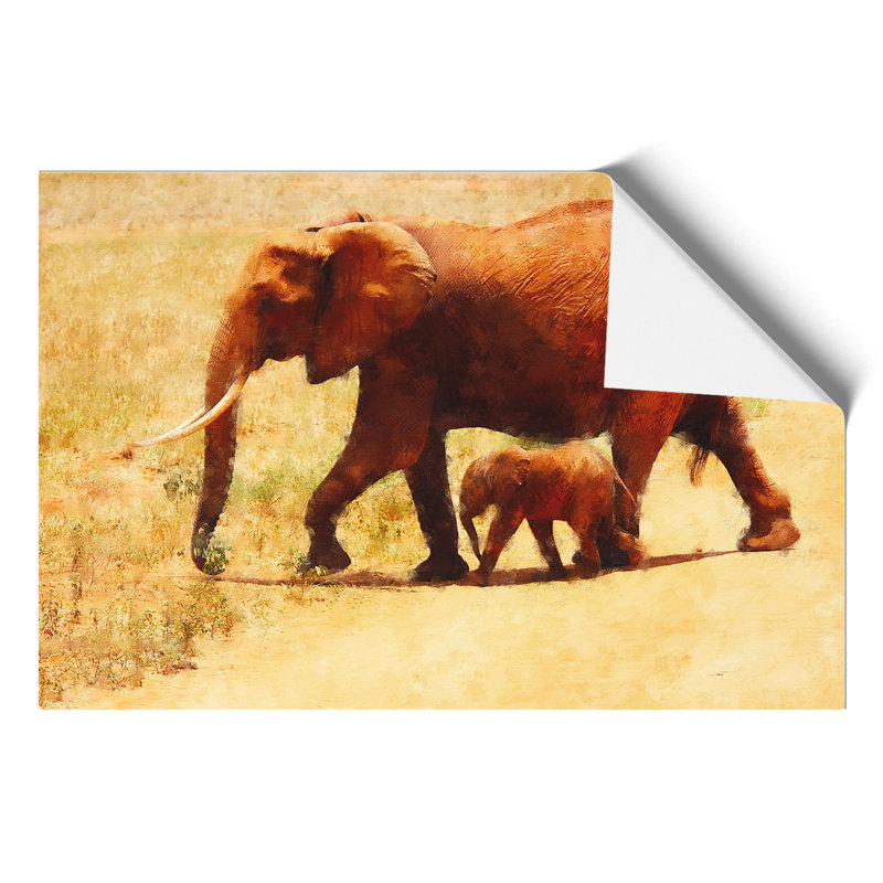 Mother And Baby Elephant Vol.3 - No Frame Print, 30cm H x 42cm W x 0.1cm D