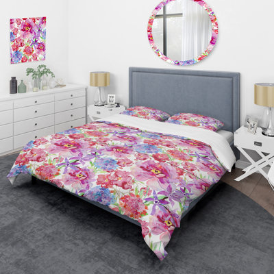 Multicolore fleurs numériques - ensemble de housse de couette Cabin & Lodge