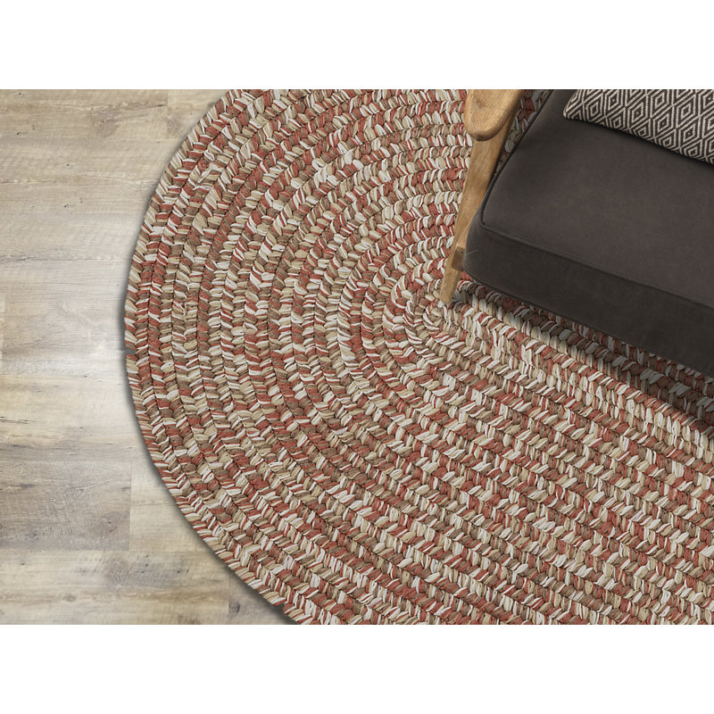 Tapis réversible intérieur / extérieur Freels - terre cuite, Ovale 6 pi x 8 pi