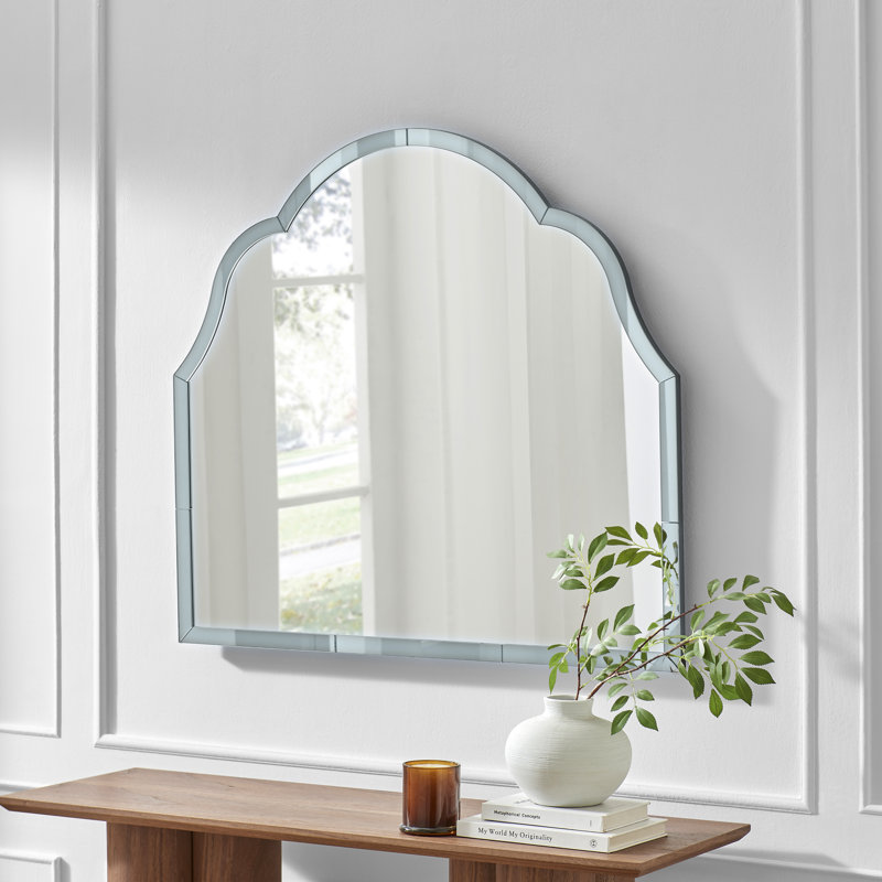 Weippe Glass Arch Mirror, Blue
