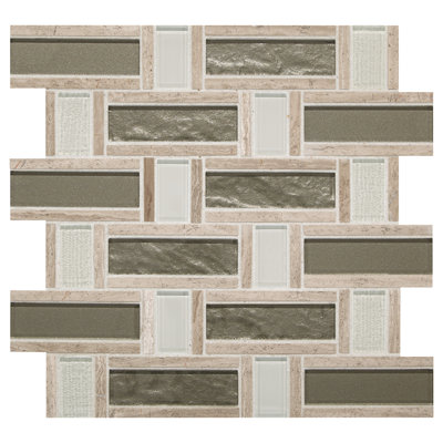 12'' x 12'' Basketweave Mosaic Tile