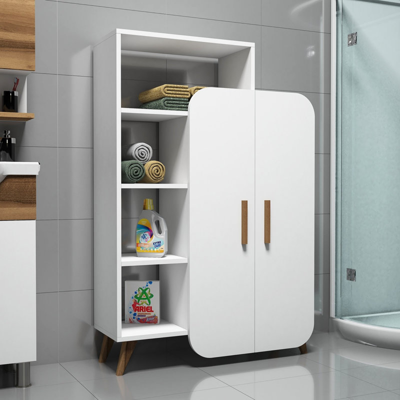 Modern White Bookshelf with Numerous Shelves, 35.4 x 51.9 x 12.6 inches | 100% Melamine Coated Particle Board, Thickness: 0.7 inches | Wall-Mountable Design, Perfect for Home Office & Living Room Storage
