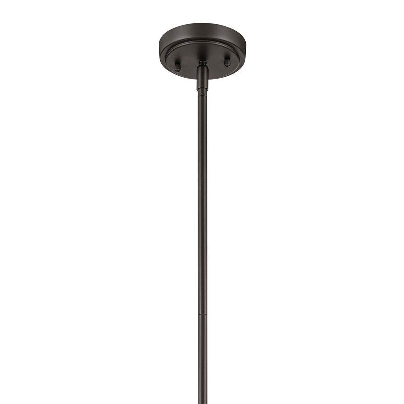 Luminaire suspendu en forme de cloche à 1 lumière 17,75 po avec verre bullé transparent, Bronze