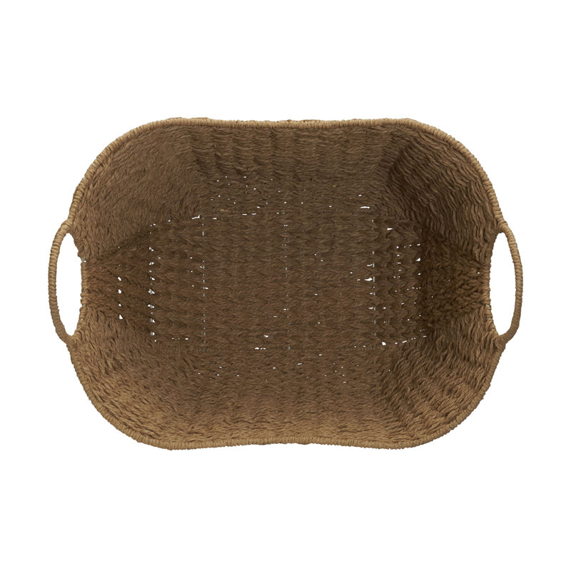 Scoop Basket with Handles, Natural - Paper Rope
