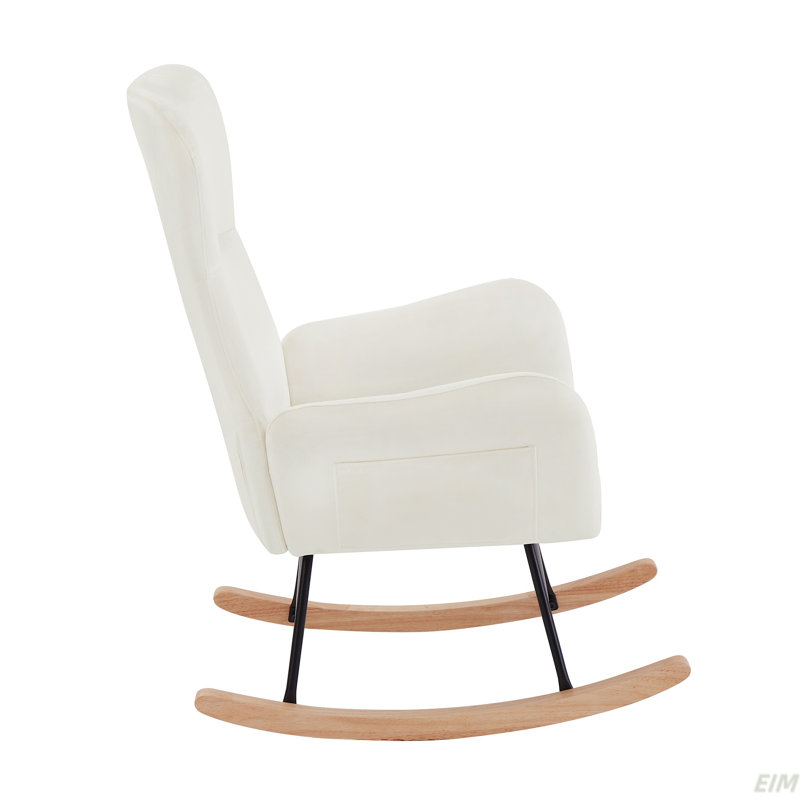 Chaise berçante en velours (chaise berçante)
