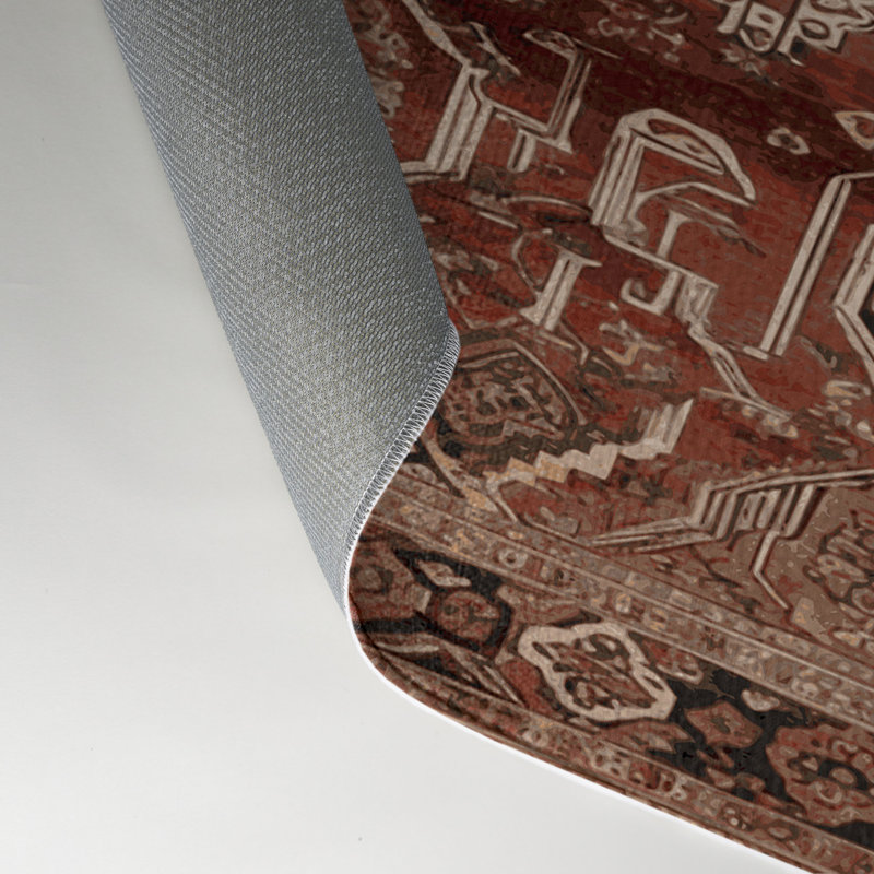 Tapis d'intérieur et d'extérieur brun Persian, Rectangle 5 pi x 7 pi