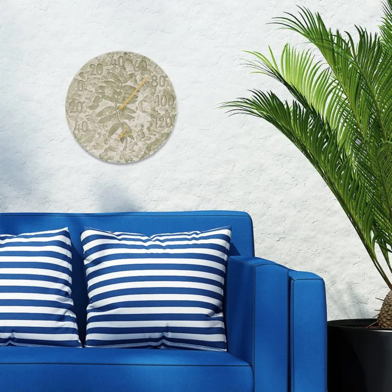 Horloge murale d’intérieur/d’extérieur sumac et thermomètre