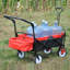 Chariot utilitaire d'extérieur pliable avec porte-gobelets et poignées réglables (robuste, noir / rouge)