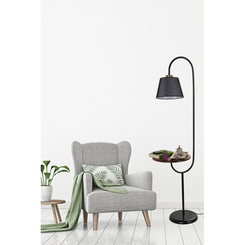 Brentley 160cm Tray Table Floor Lamp, Black