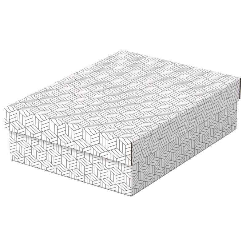 17 Stories Recycled Board Decorative Bin, White
