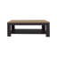 Table basse rectangulaire en wengé et chêne naturel avec tablette inférieure