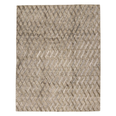 Tapis unique gris / brun de 8 pi 1 po x 10 pi 2 po One-of-a-Kind