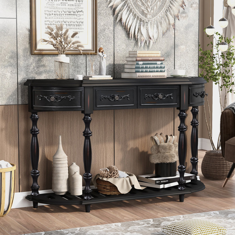 Moriann Console Table, Black, Black