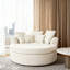 Grand canapé d'appoint rond en chenille Boneless de 61 po de largeur, canapé-lit moderne, aucun assemblage requis-888834491