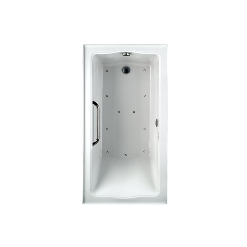 Clayton® 60" x 32" Drop in Air Acrylic Bathtub with Light, Sedona Beige, Right