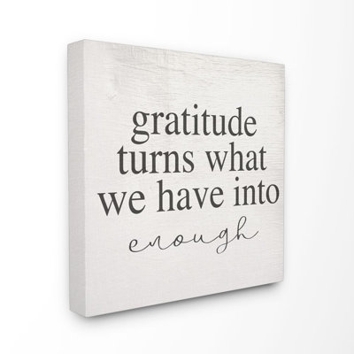 «Gratitude Into Enough Inspirational Family Home Word Design» par Daphne Polselli, impression