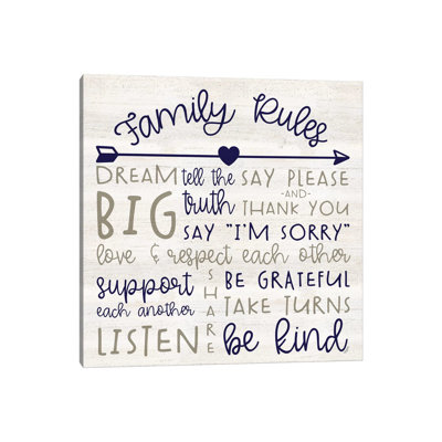 Family Rules III Farmhouse by Tara Reed - Print on Canvas