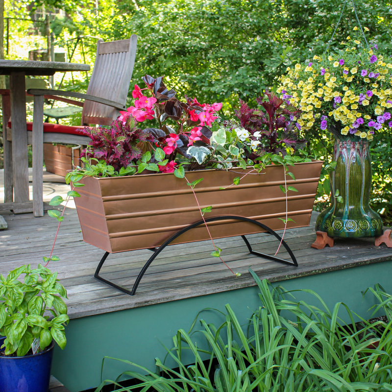 Large Copper Wrought Iron Flower Box Stand