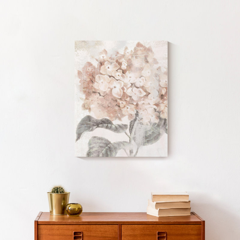Gros plan d'hortensia sur toile, H 20 po x l 16 po x P 1,25 po