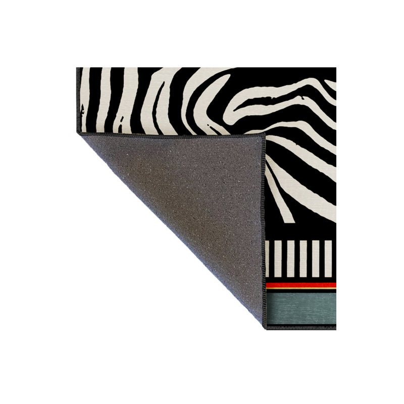 Tapis tissé crème à imprimé tigre Mosso, 6'7" x 9'10"
