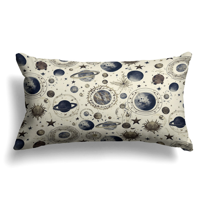 Space Fusion  Rectangular Throw Pillow, Brown/Gray