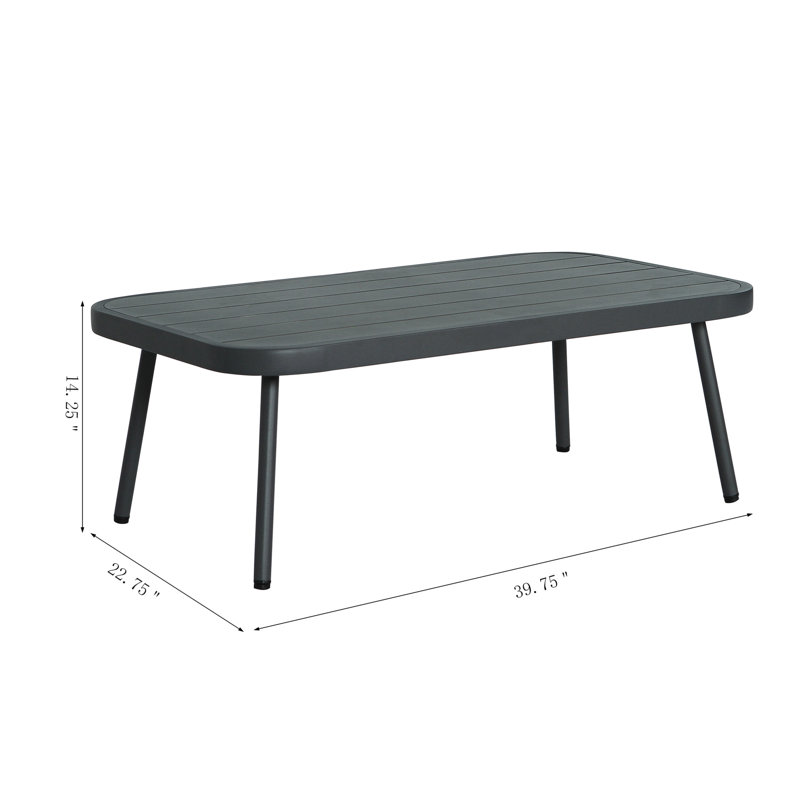Causeuse et table en acier Mariano, gris, Gris, Gris