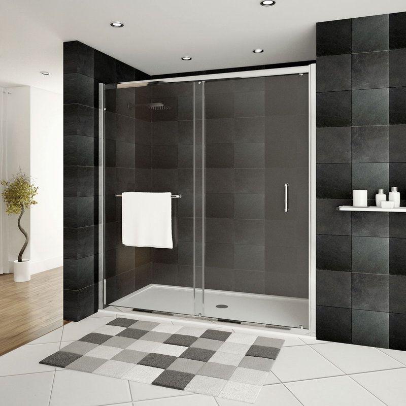 Ultra-A Chrome 44-48" Frameless Sliding Shower Door