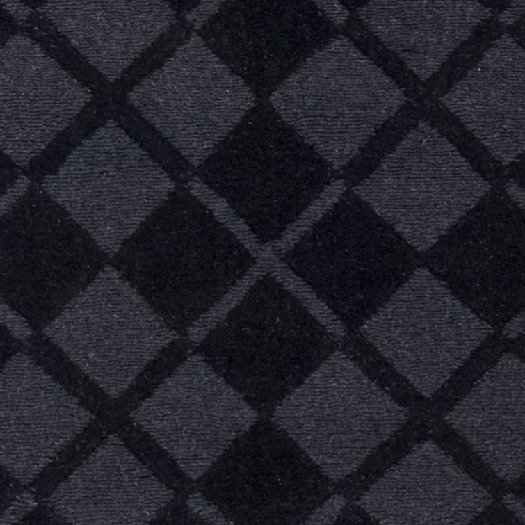 Tapis géométrique à losanges en laine touffeté à la main de couleur fer forgé