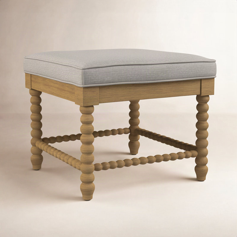Lind Island Upholstered Bench, Ebony Maze, Hazel Finish