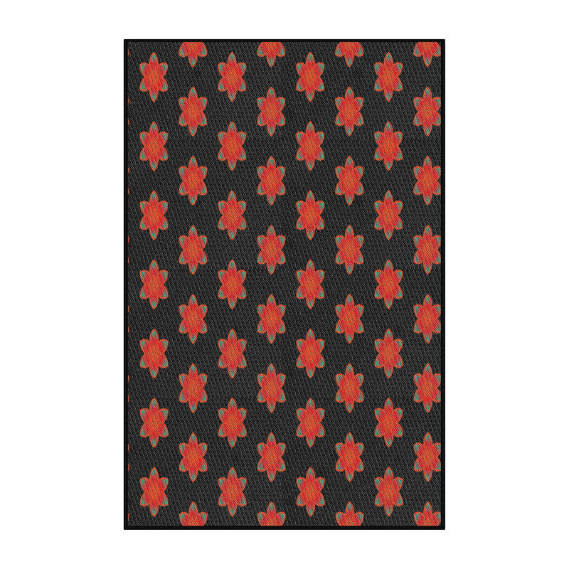 Tapis rouge à motif floral, Rectangle 5 pi x 7 pi