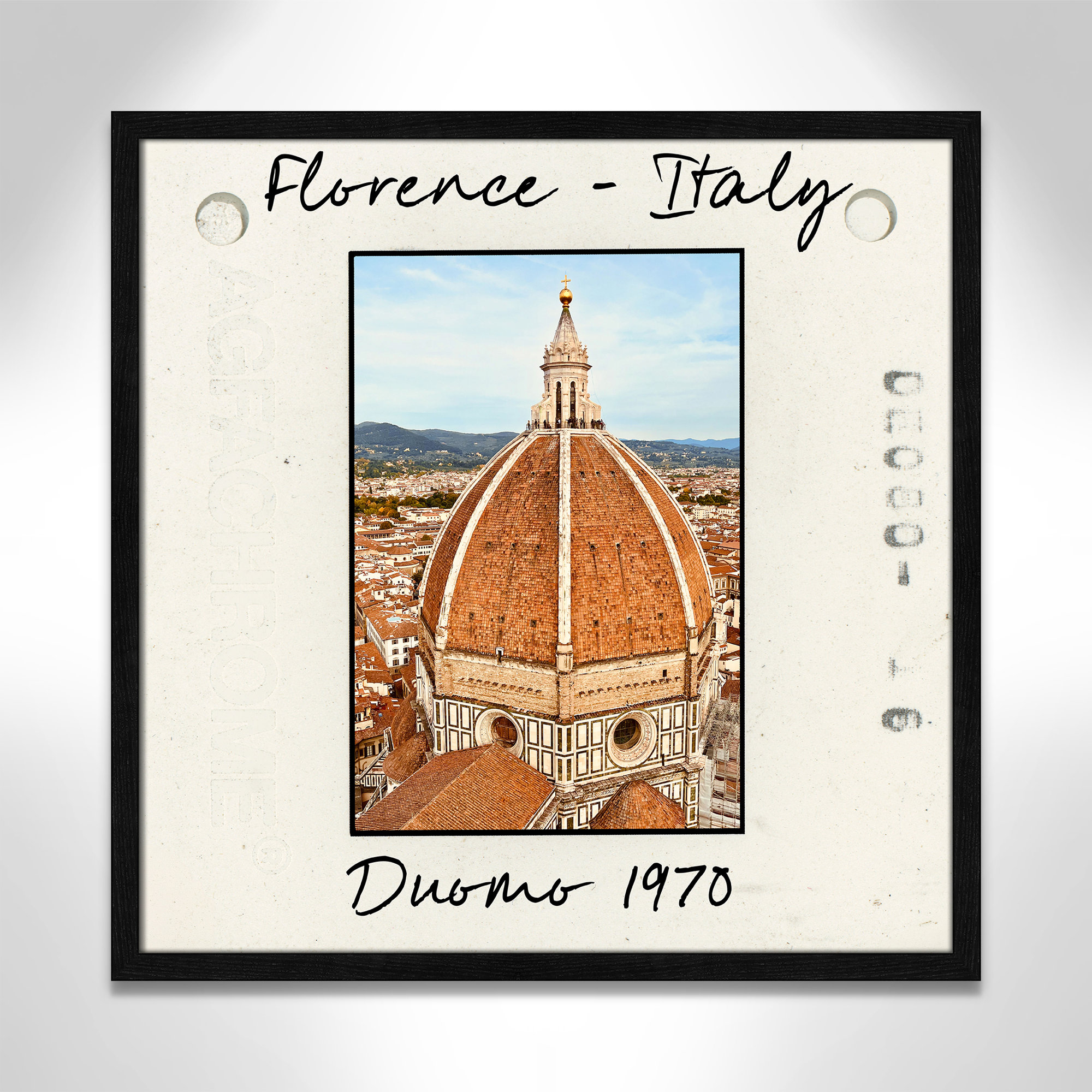 Florence Italy - Duomo Print by Susan Jill, Black Single Picture Framed Paper, 23.5" H x 23.5" W x 0.75" D