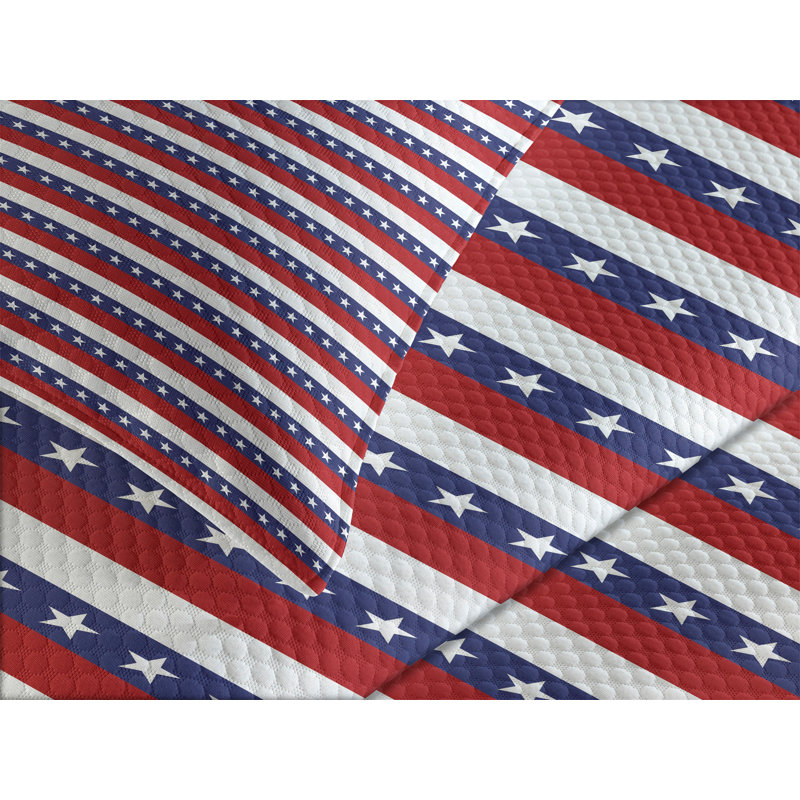 Afke Polyester Striped Bedspread with Pillow Shams, 220 x 264 cm Bedspread - 2 Shams