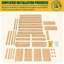 Large Double-Stacked Wood Elevated Planter with Drainage Holes-241832556