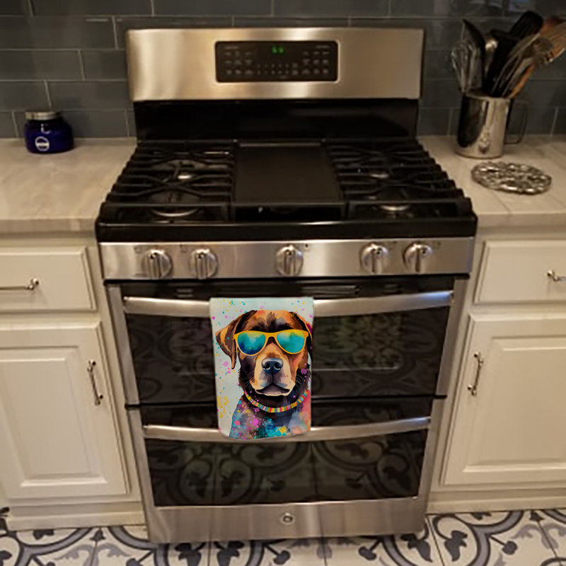 Chocolate Labrador Hippie Dawg Kitchen Towel