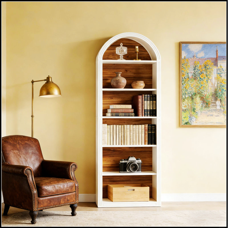 Élégante étagère de rangement à 6 niveaux avec arche, parfaite pour un décor moderne et fonctionnel