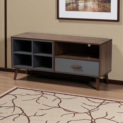 Meuble télé en bois gris et noyer Alora, l 46,97 po x P 15,32 po x H 21,65 po